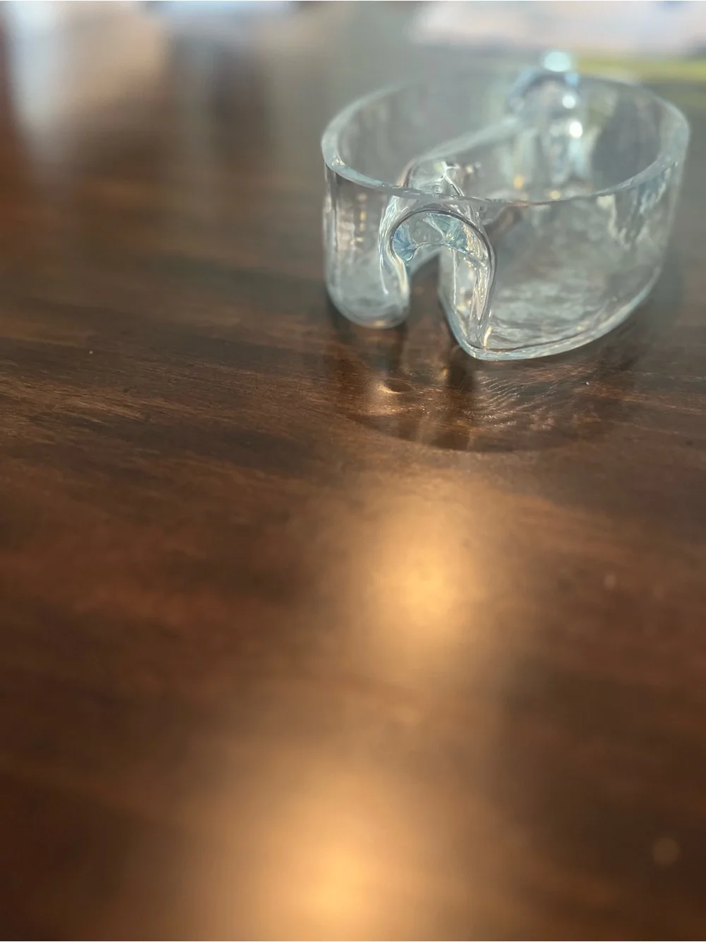 Clear Glass Decorative Dish with Curved Divider